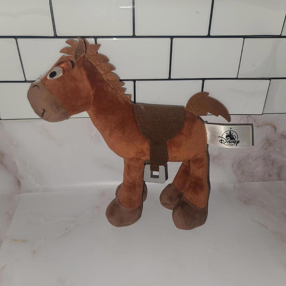 Disney Parks Bullseye Reddish Brown Race Horse Toy Story Plush Silver Stirrups - Picture 2 of 8